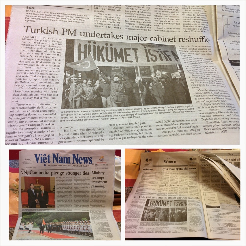 Hoi An'da kaldığımız otelin resepsiyonundaki yerel Vietnam gazetesinde Türkiye haberleri.